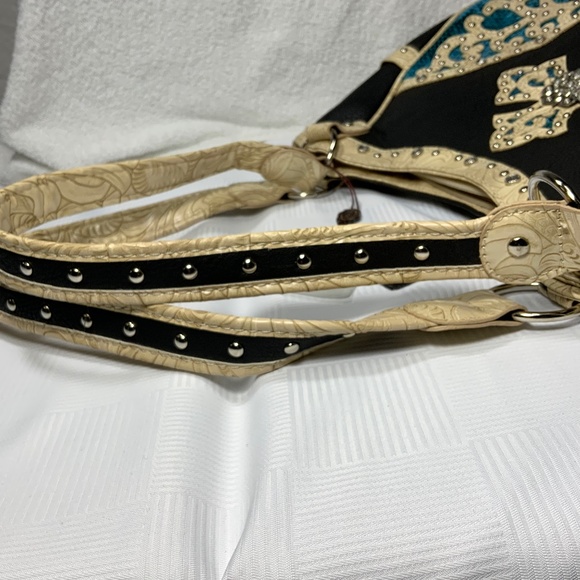 P&G Rhinestone Cross Bling Purse Shoulder Bag - Picture 8 of 13